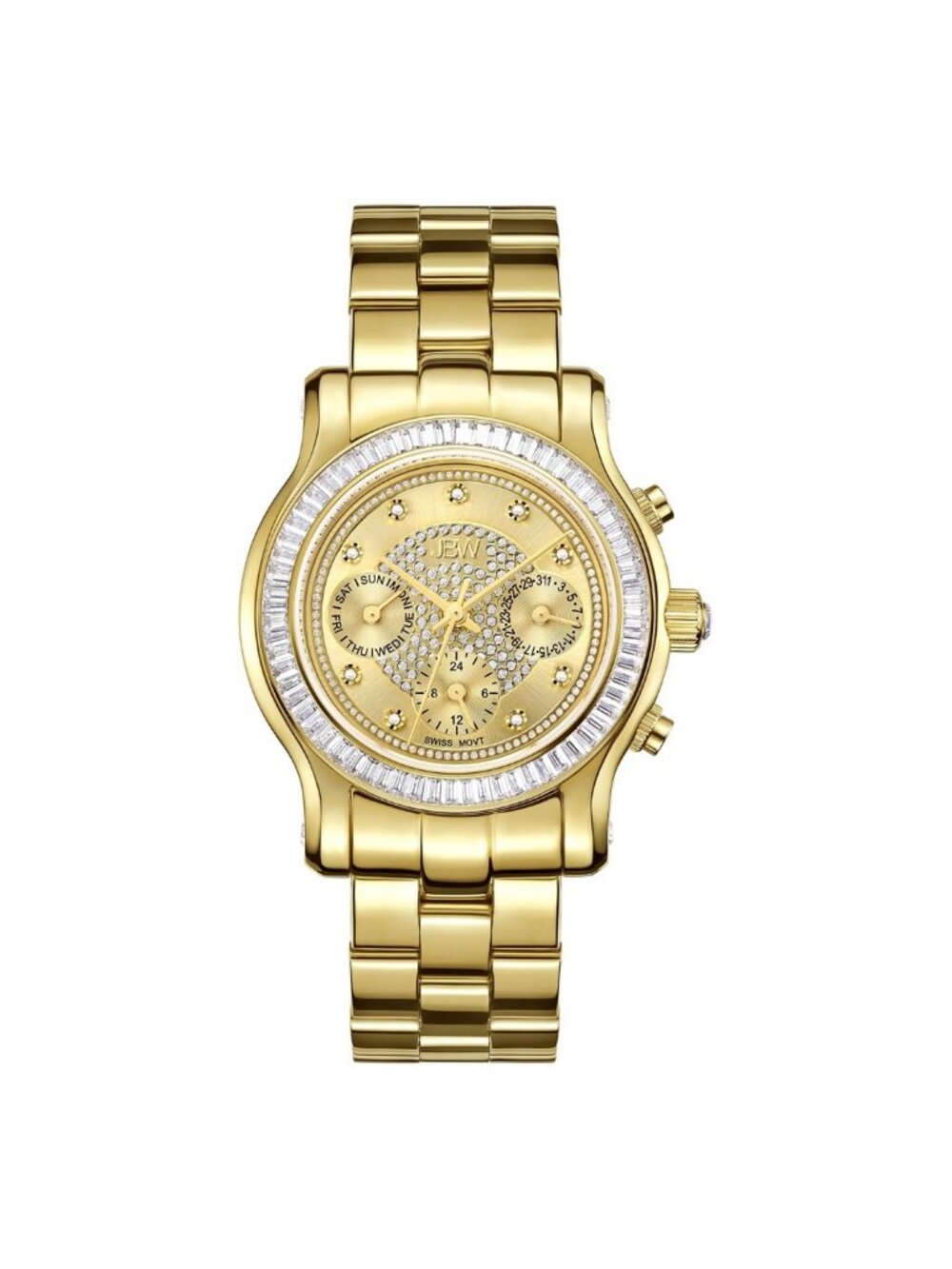 NWT JBW Laurel Gold-tone Multi-Function Diamond Dial Ladies Watch